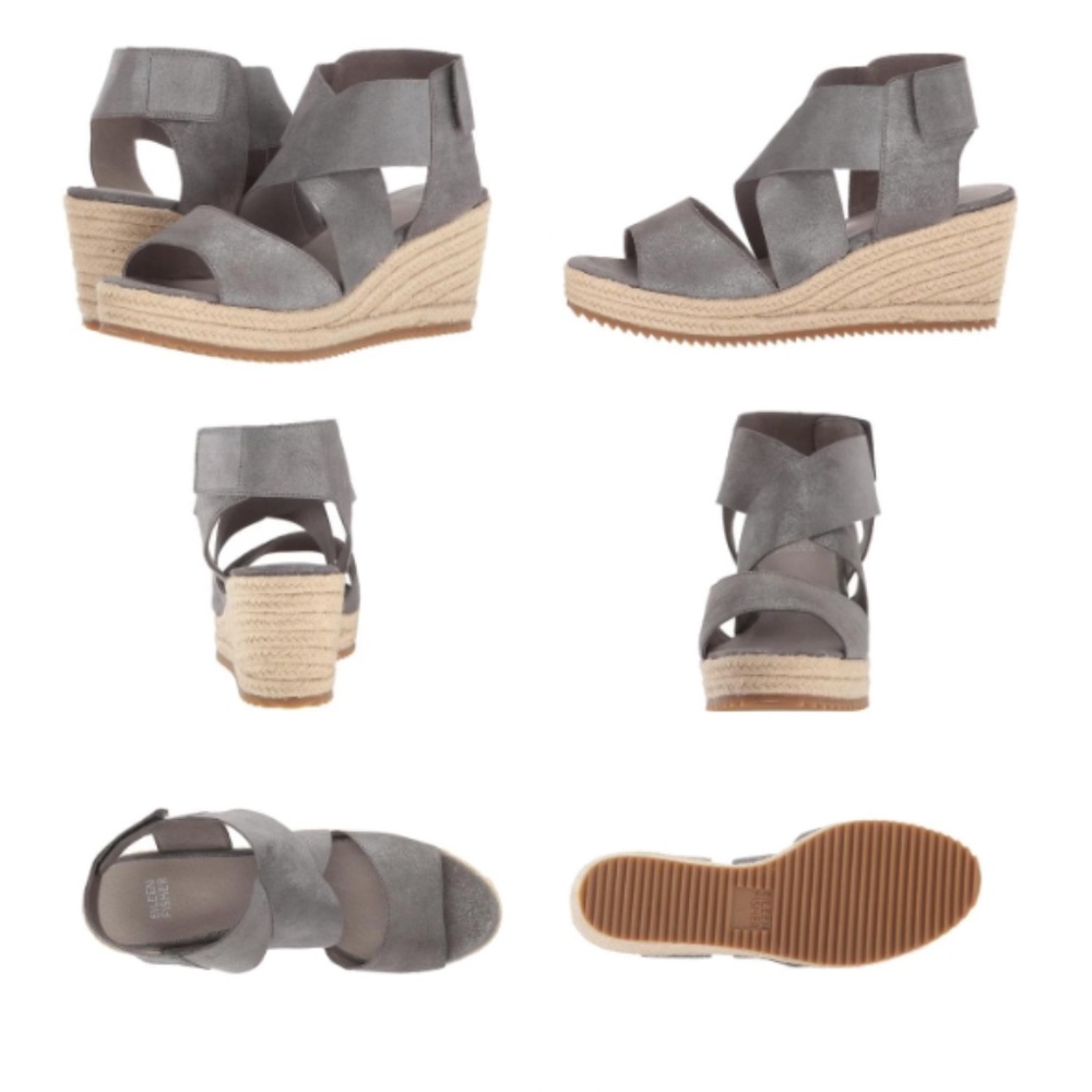 Eileen Fisher sz10 beige/taupe/grey espadrille sandals